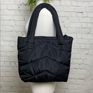 Black puffer tote